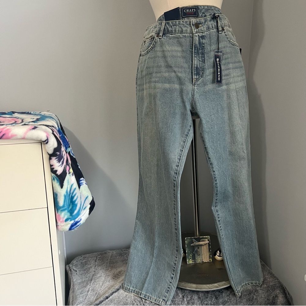 Chaps Size 12 Relaxed Boyfriend Fit Cotton Denim Medium Wash Jeans